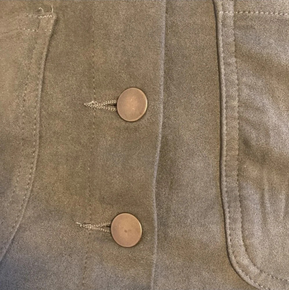 Altar'd‎ State Faux Suede Button Front Mini Skirt Olive Green Size Large - Picture 3 of 5